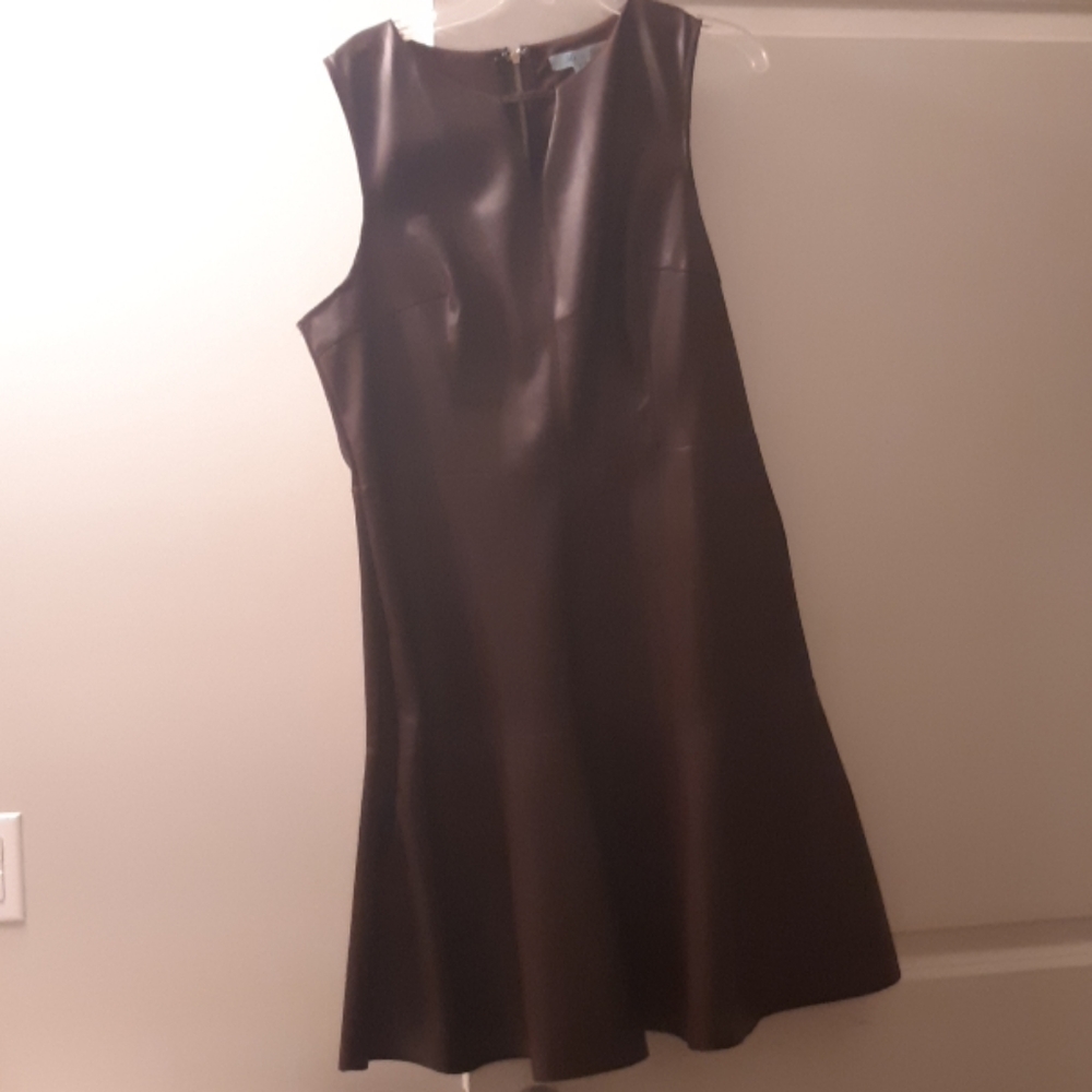 Brown leather dress